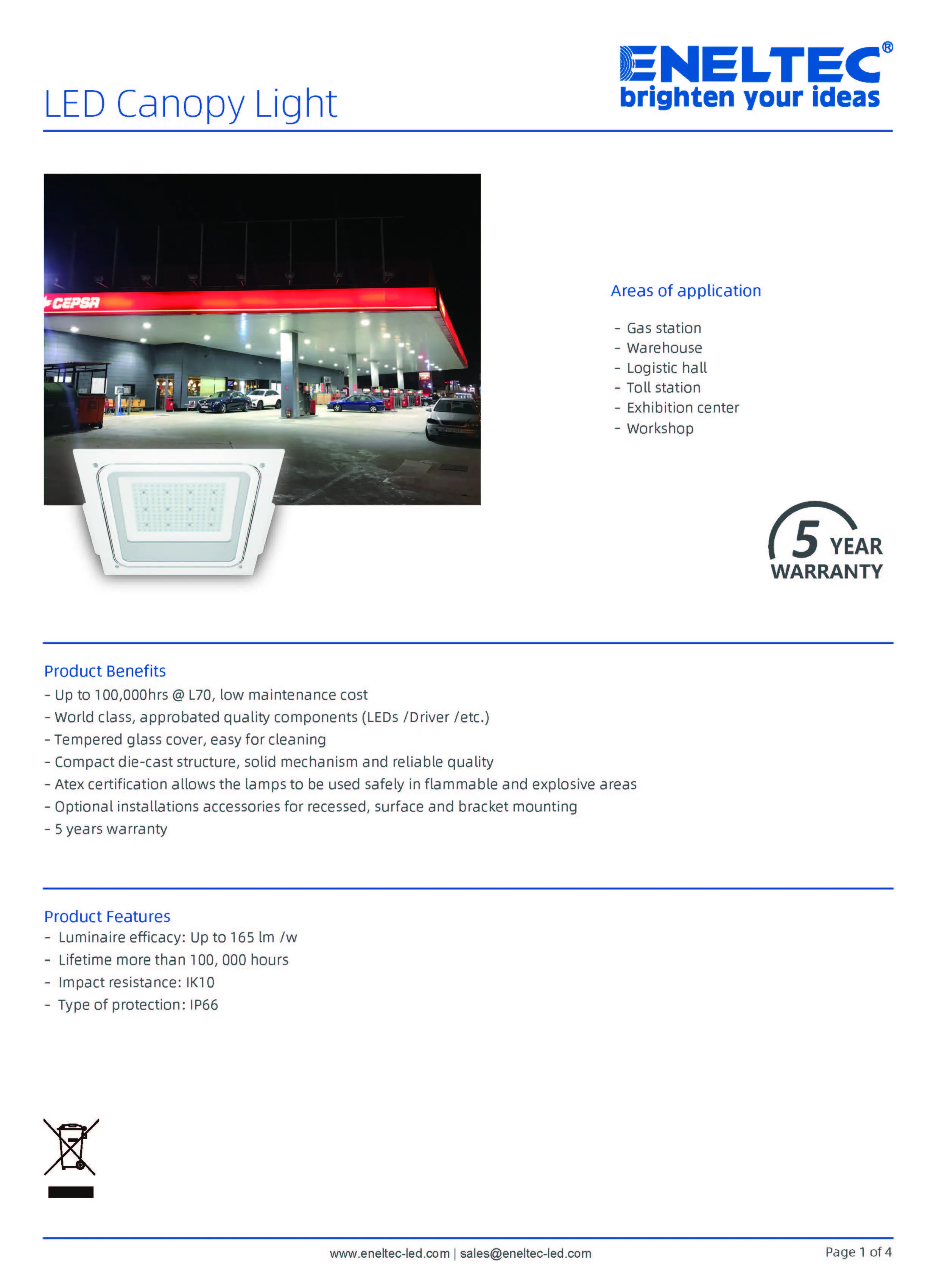 TUV Listed LED Gas Station Lights