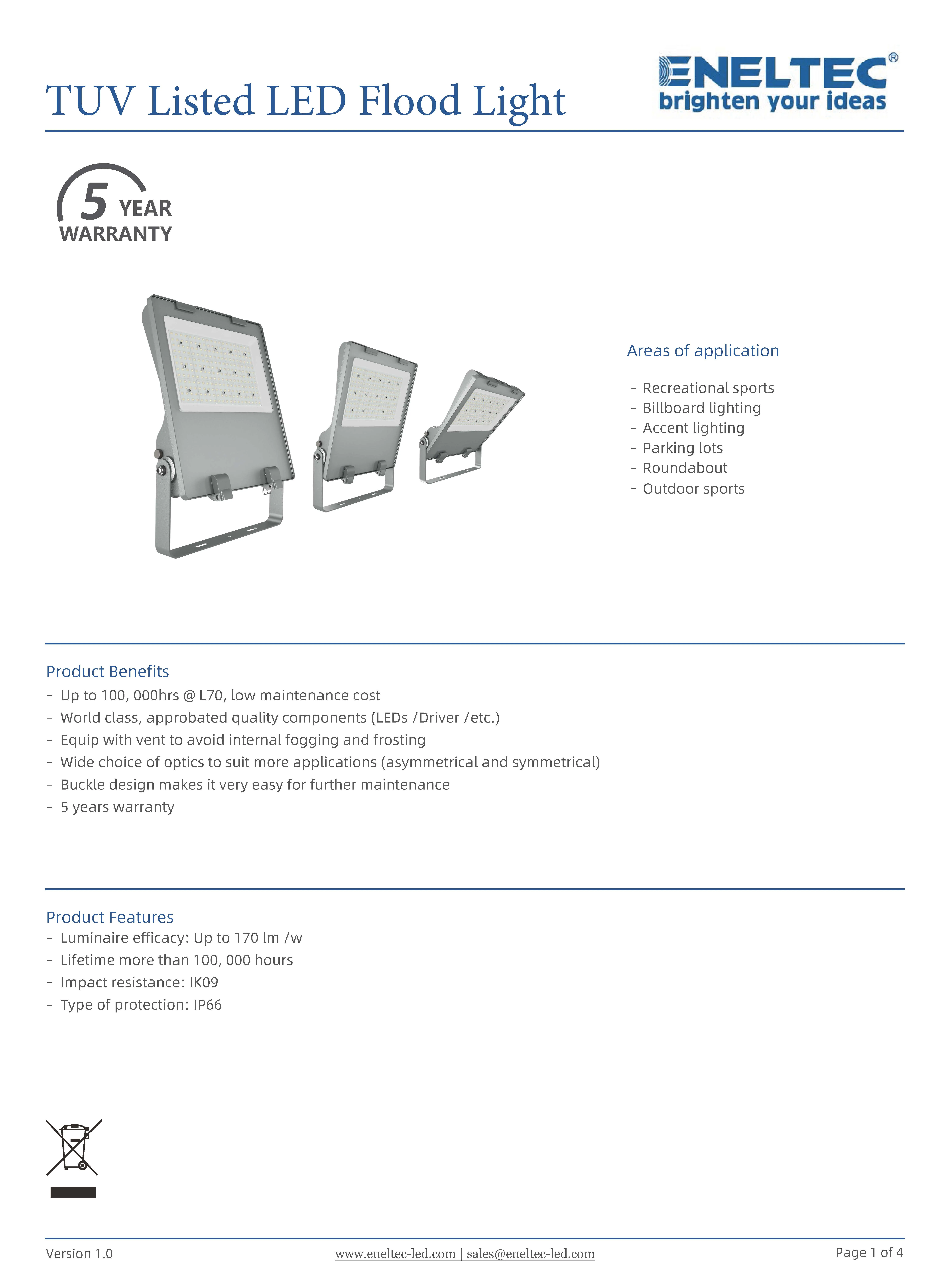 TUV Listed LED Flood Lights