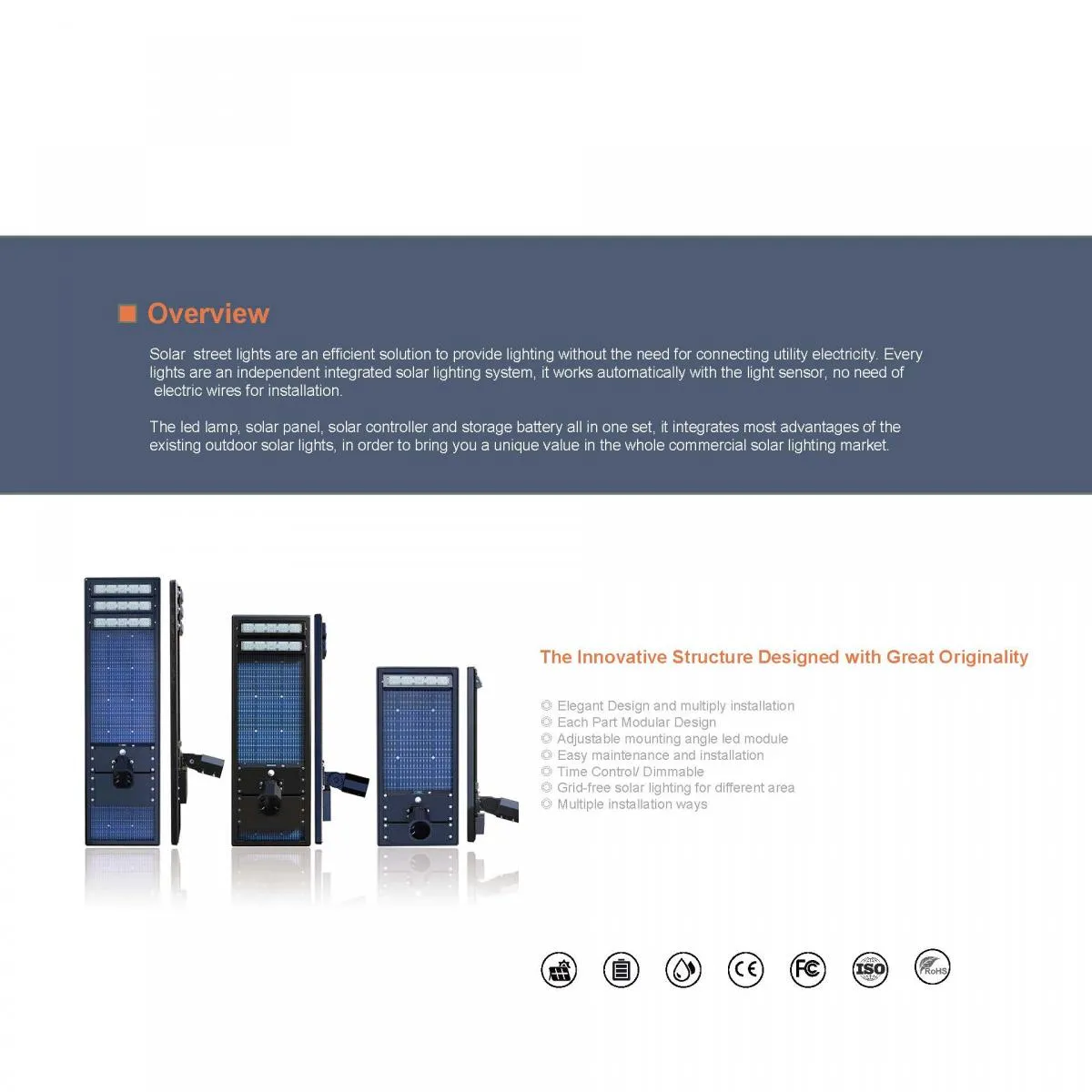 Bifacial Solar Panel LED Street Lights