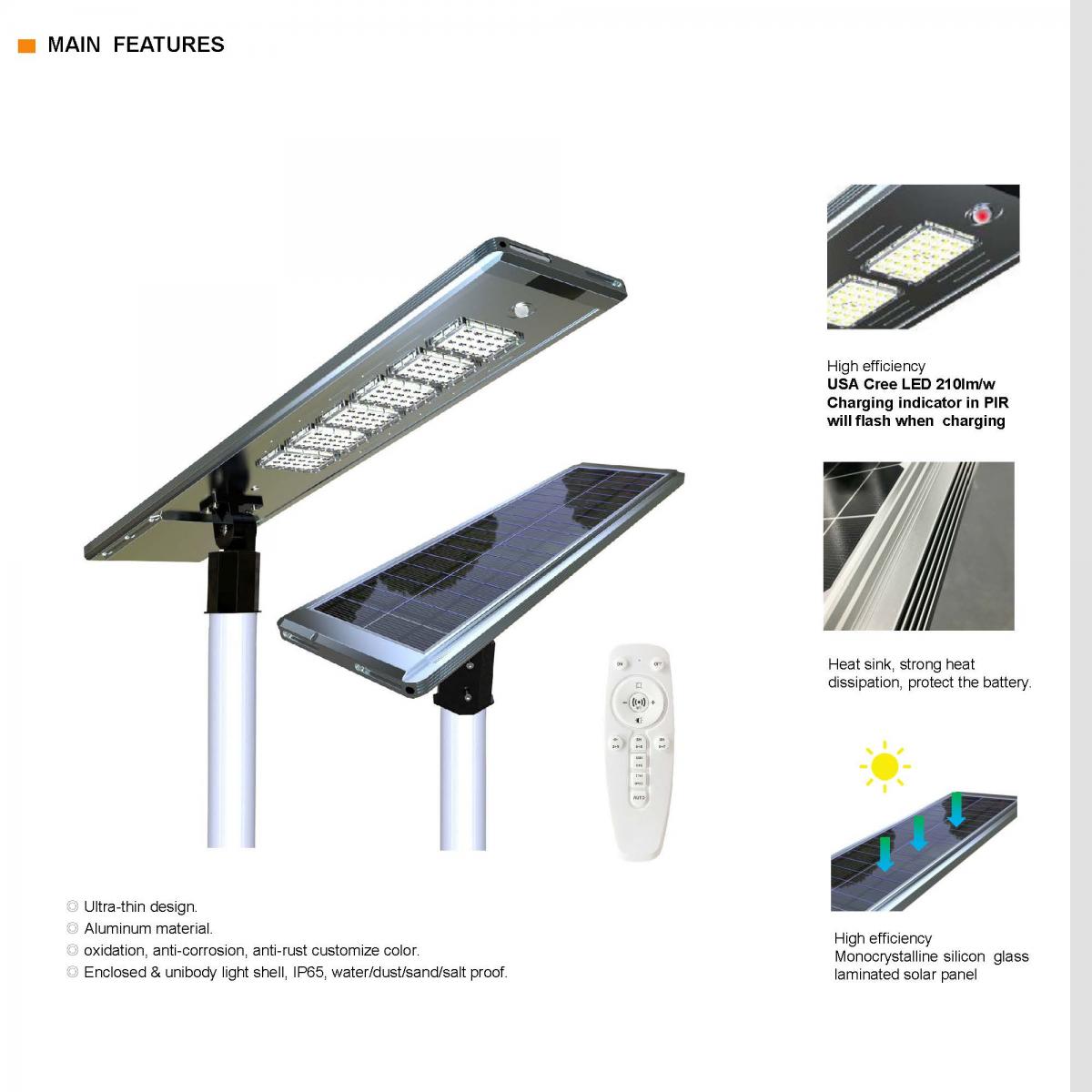 Integrated Solar LifePO4 Battery LED Street Lights