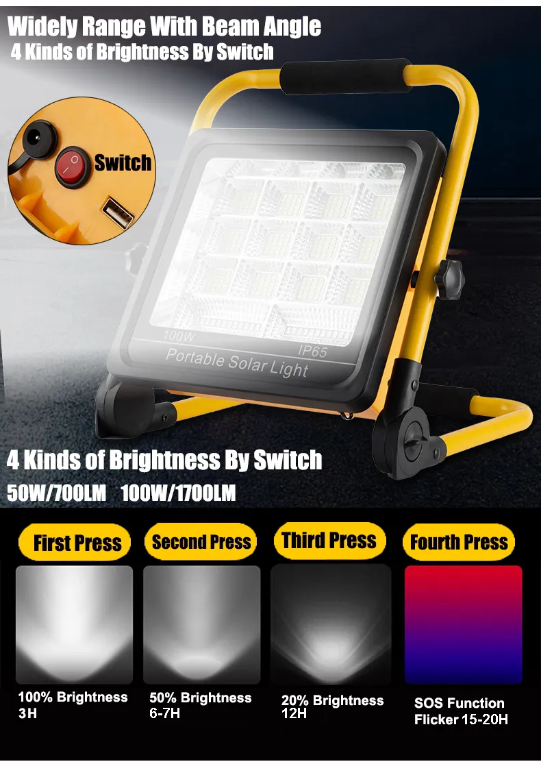 Portable Solar Led Flood Lights