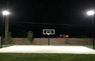 Does the outdoor basketball court lighting choose halogen or LED floodlights?