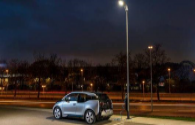 LED Lighting charged electric car