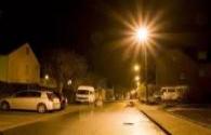 LED street lights are bright and warm at night