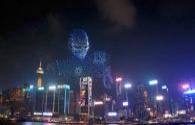 Large drone light show lights up Hong Kong's Victoria Harbor