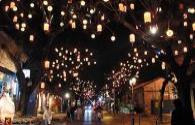 Newly installed street lights in Ningyang County, Tai'an, Shandong Province illuminate the Happy Road on winter nights