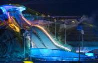 The LED night scene lighting of the Winter Olympics Avenue is like "Yu Ruyi"