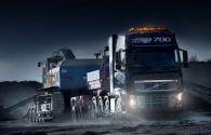 Volvo truck with LED headlights and LED interior lighting
