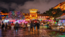 Purple protective lights illuminate Lijiang, Yunnan